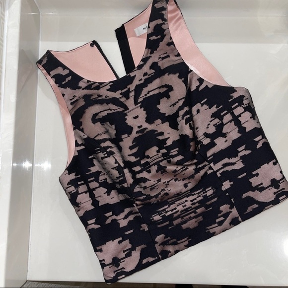 MILLY fitted black/Blush satin burnout sleeveless top - gorgeous! size 6 - Picture 1 of 9